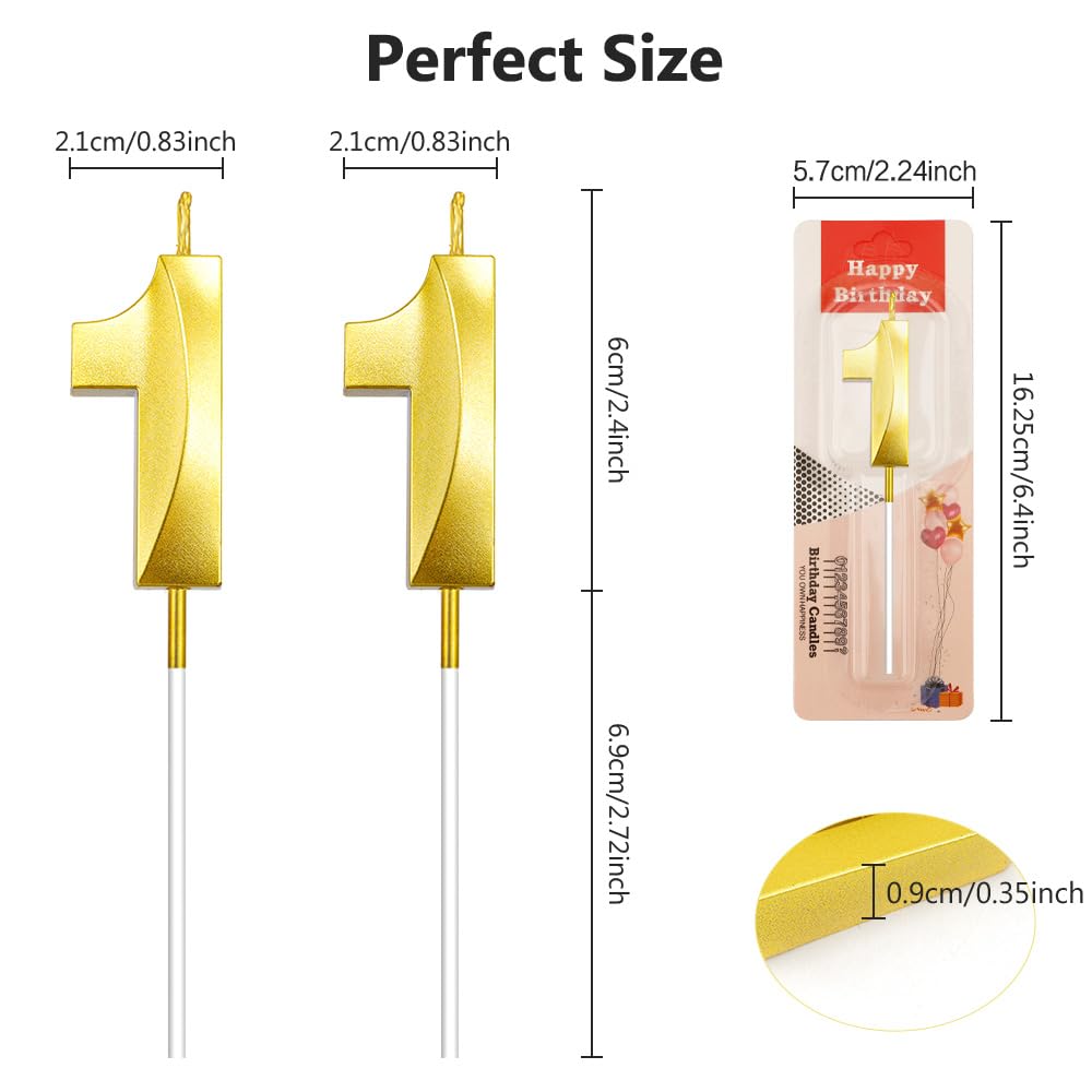 Amazon.com: Gold 11th Birthday Candles for Cake - Happy Number